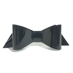 CHANEL Big Ribbon Hair Barrette Plastic Women's Black