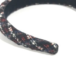 CHANEL CC Coco Mark Headband Hairband Tweed Women's Red