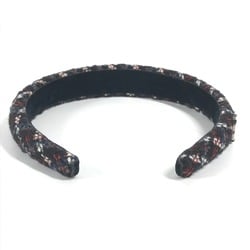 CHANEL CC Coco Mark Headband Hairband Tweed Women's Red