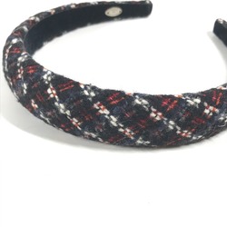 CHANEL CC Coco Mark Headband Hairband Tweed Women's Red