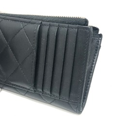 CHANEL AP3732 Matelasse Coco Mark Star Card Coin Purse Wallet/Coin Case Lambskin Women's Black