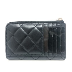 CHANEL AP3732 Matelasse Coco Mark Star Card Coin Purse Wallet/Coin Case Lambskin Women's Black