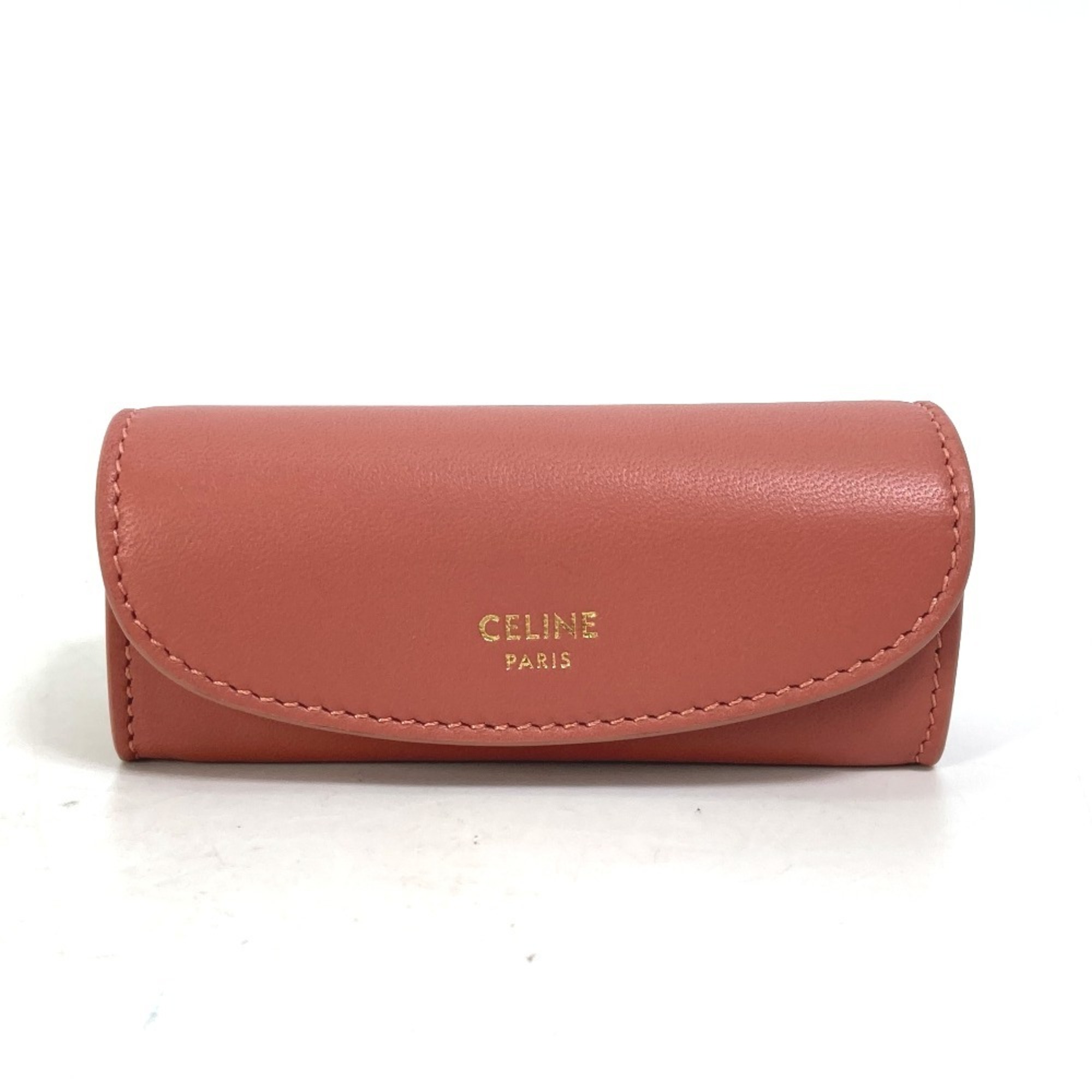 CELINE 4G0393DPA Ring Case, Pouch, Seal Leather, Women's, Pink