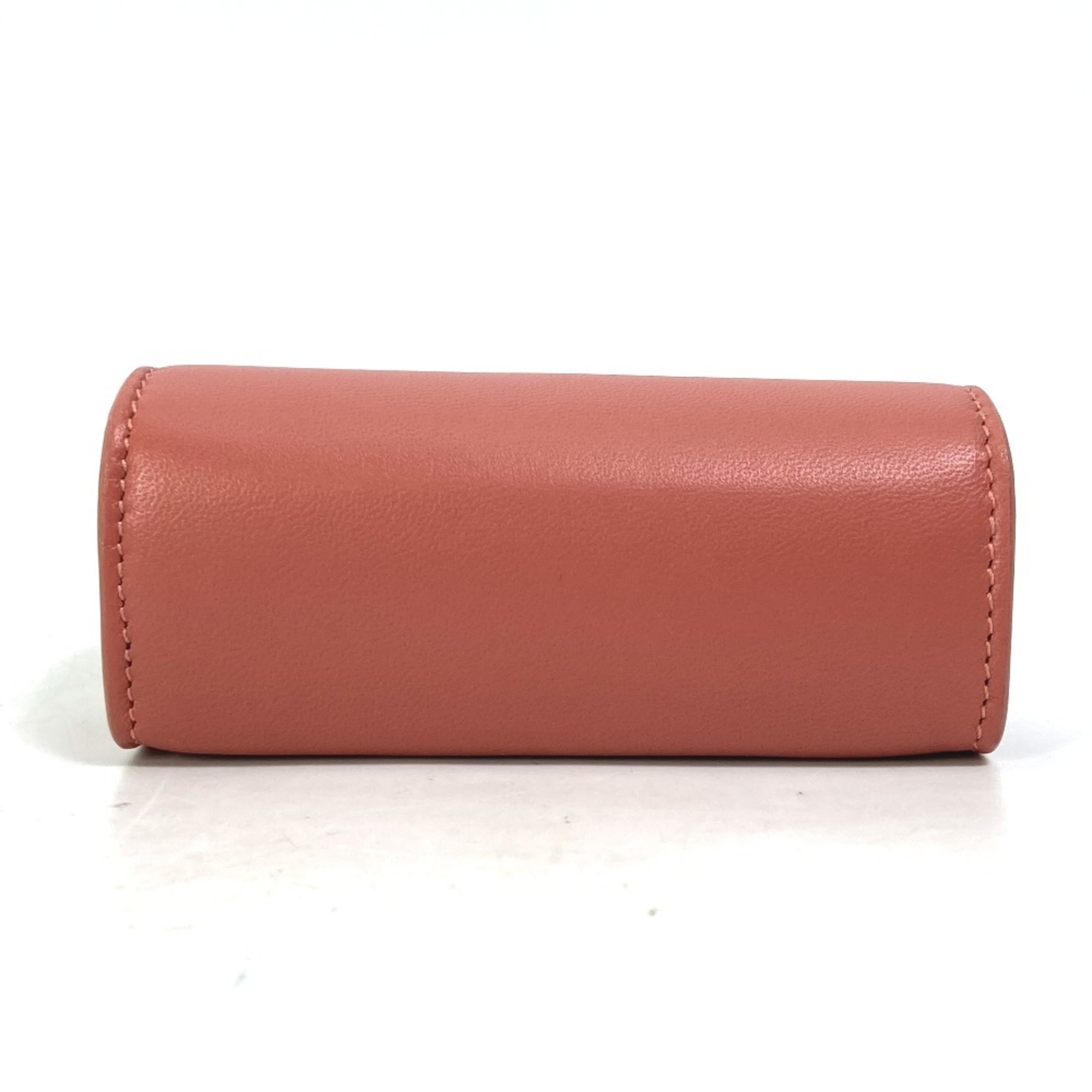 CELINE 4G0393DPA Ring Case, Pouch, Seal Leather, Women's, Pink