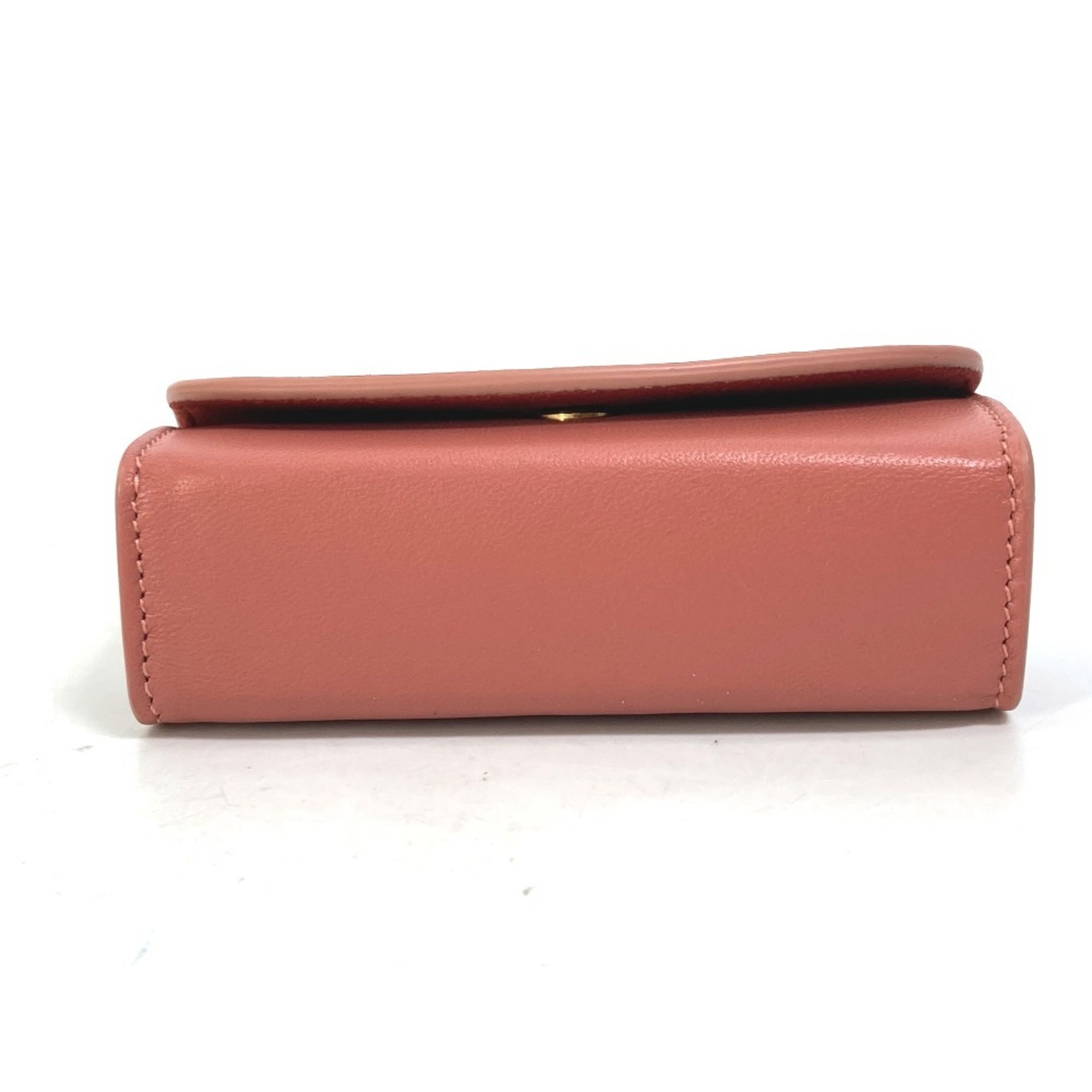 CELINE 4G0393DPA Ring Case, Pouch, Seal Leather, Women's, Pink