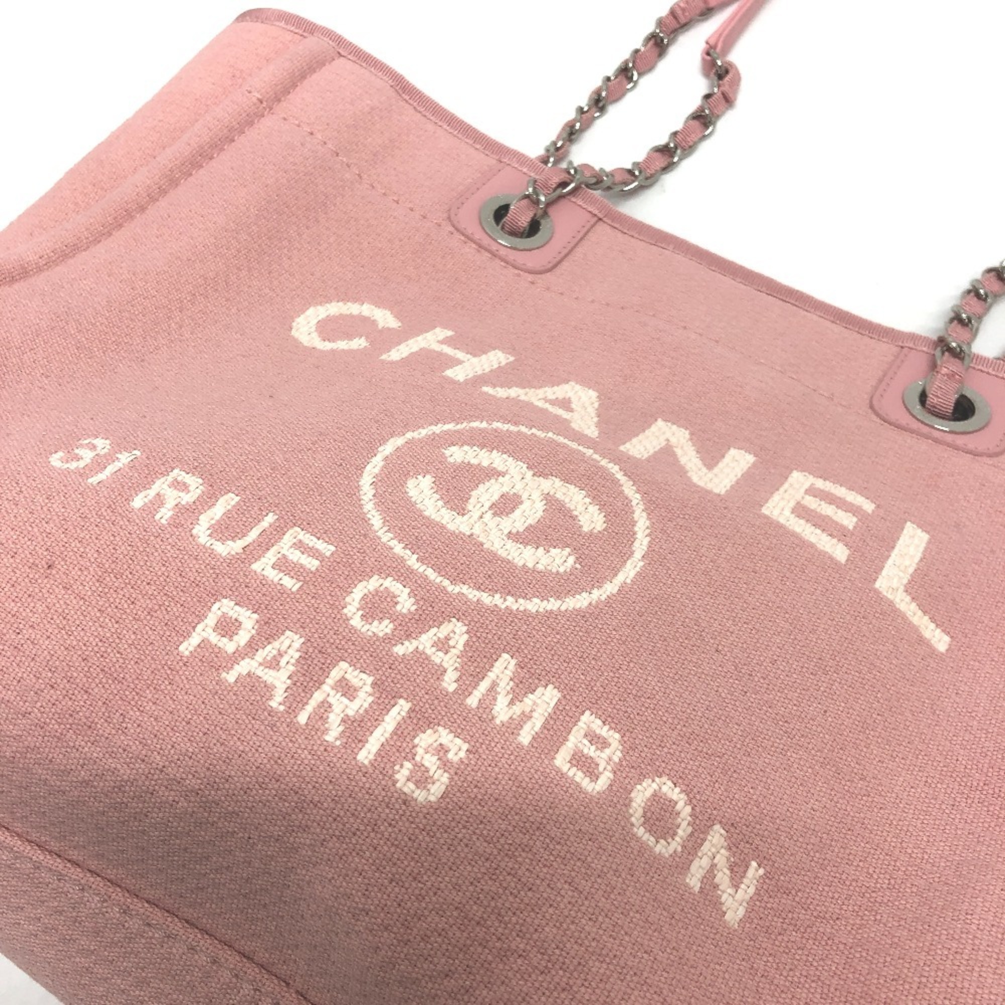 CHANEL AS3257 Deauville Bag Shoulder Canvas Women's Pink