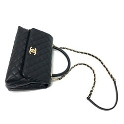 CHANEL A92991 Matelasse Coco Handle 29 Bag Handbag Shoulder Caviar Skin Women's Black