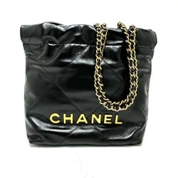 CHANEL AS3980 Coco Mark CHANEL22 Shoulder Bag Calfskin Women's Black