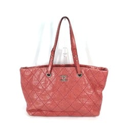 CHANEL Quilted CC Coco Mark On The Road Tote Bag Shoulder Caviar Skin Women's Pink