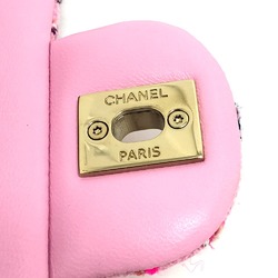 CHANEL A69900 24S Coco Mark Single Chain Shoulder Bag Tweed Women's Pink