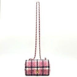 CHANEL A69900 24S Coco Mark Single Chain Shoulder Bag Tweed Women's Pink