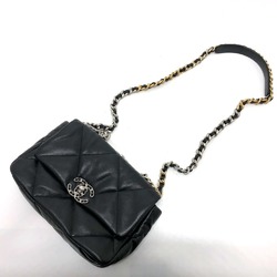 CHANEL AS1160 Disneuf Matelasse Coco Mark CHANEL19 Chain Bag Shoulder Lambskin Women's Black