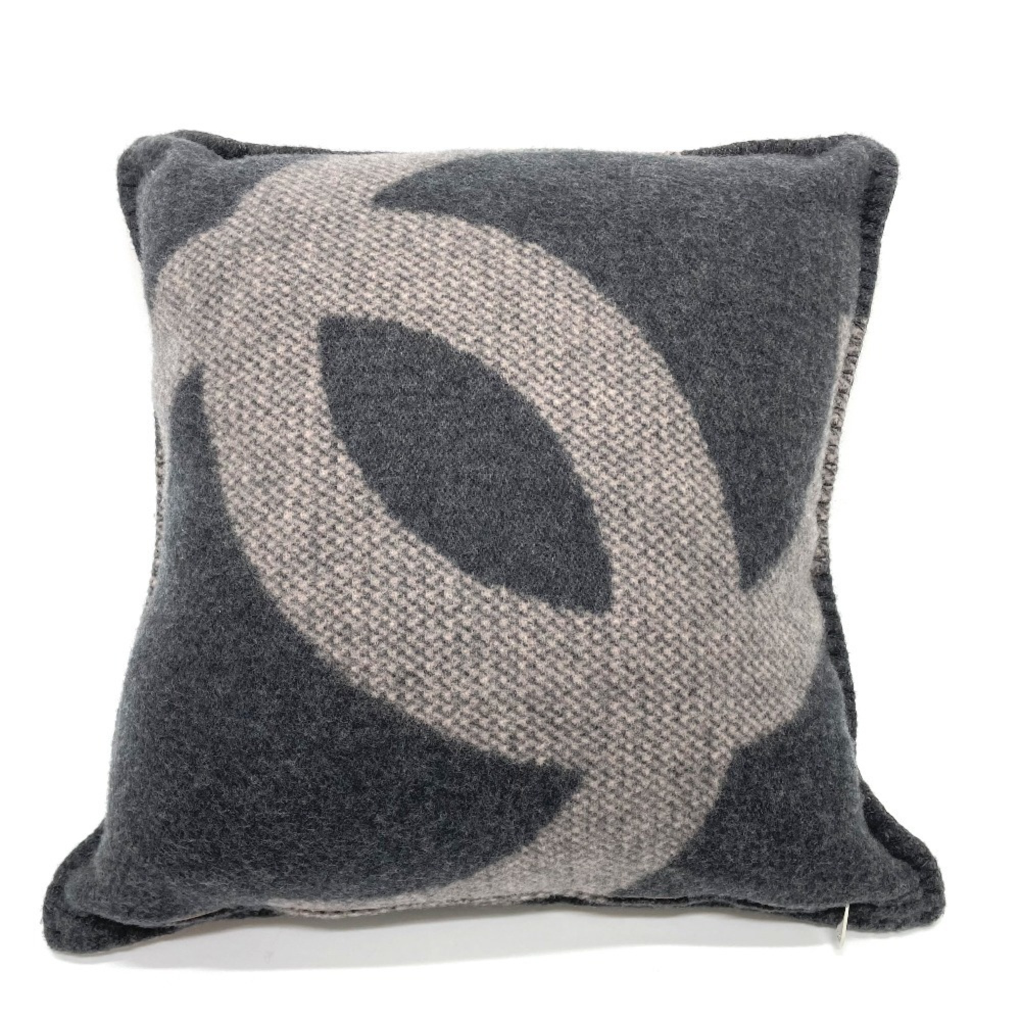 CHANEL CC Coco Mark Double Face Miscellaneous Goods Cushion Wool Cashmere Men's Women's Pink x Gray