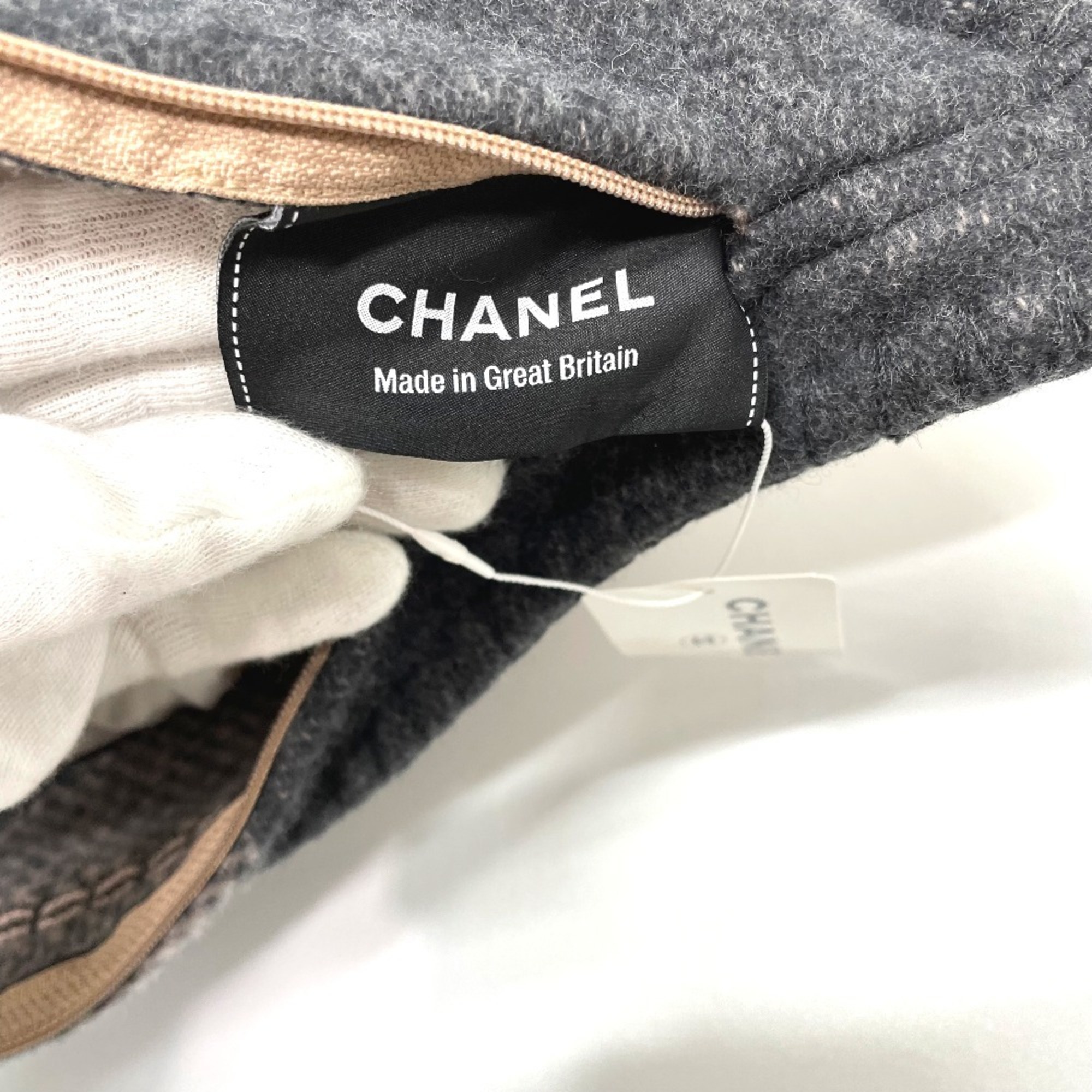 CHANEL CC Coco Mark Double Face Miscellaneous Goods Cushion Wool Cashmere Men's Women's Pink x Gray