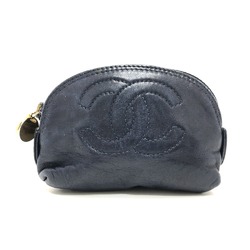 CHANEL Chanel Coco Mark Coin Purse Wallet Wallet/Coin Case Lambskin Women's Navy