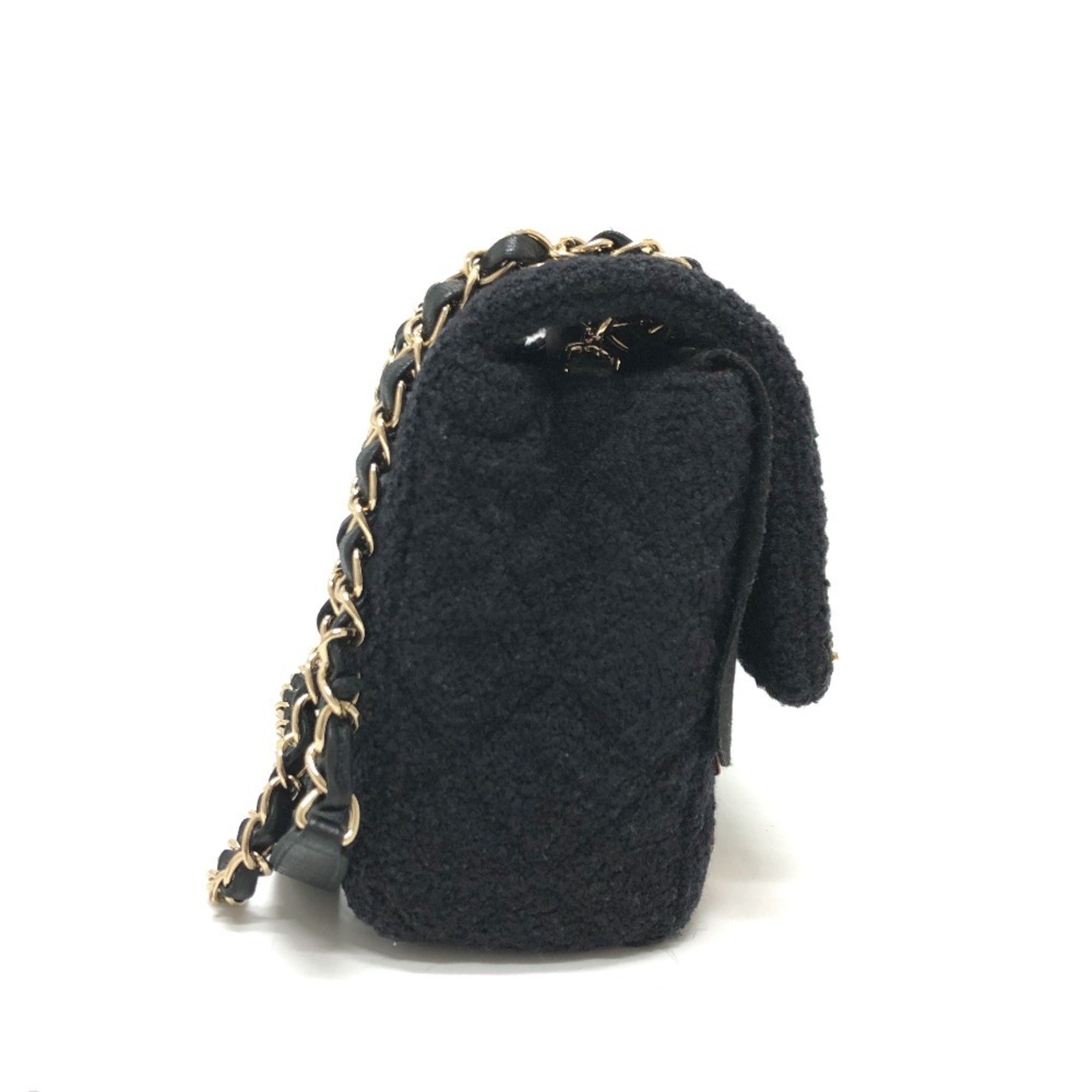 CHANEL AS2785 Matelasse No Icon Chain Shoulder Bag Canvas Women's Black