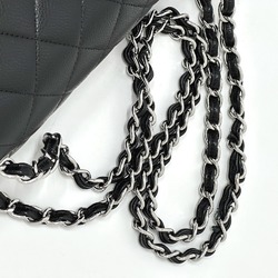 CHANEL A58600 Deca Matelasse 30 Double Flap Chain Shoulder Bag Caviar Skin Women's Black