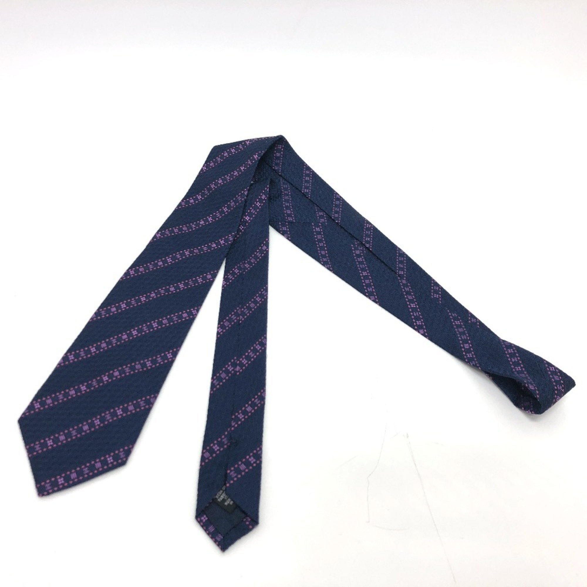 CHANEL Coco Mark Necktie Silk Men's Blue