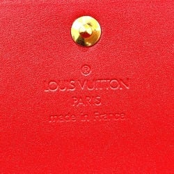 LOUIS VUITTON Louis Vuitton M91173 Monogram Vernis Pochette Porte Mone Credit Bifold Long Wallet Women's Rouge