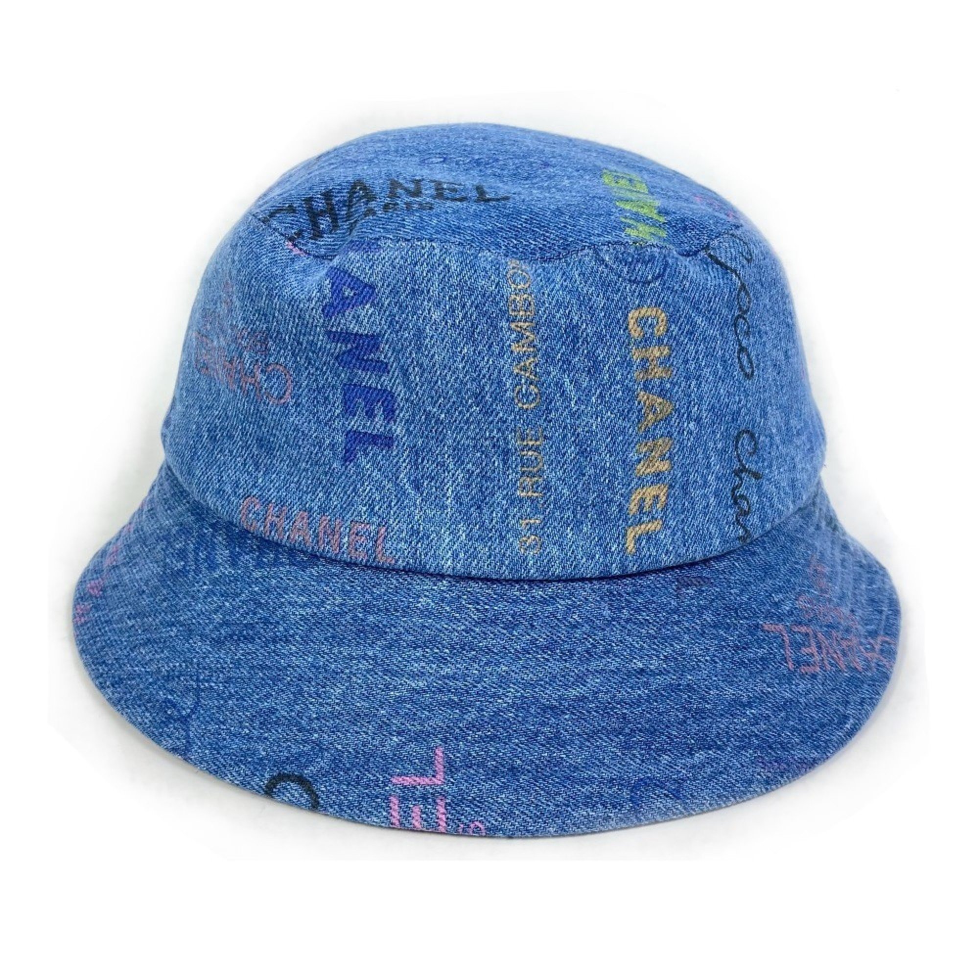 CHANEL Denim Crusher Hat Bucket 22S Women's Blue