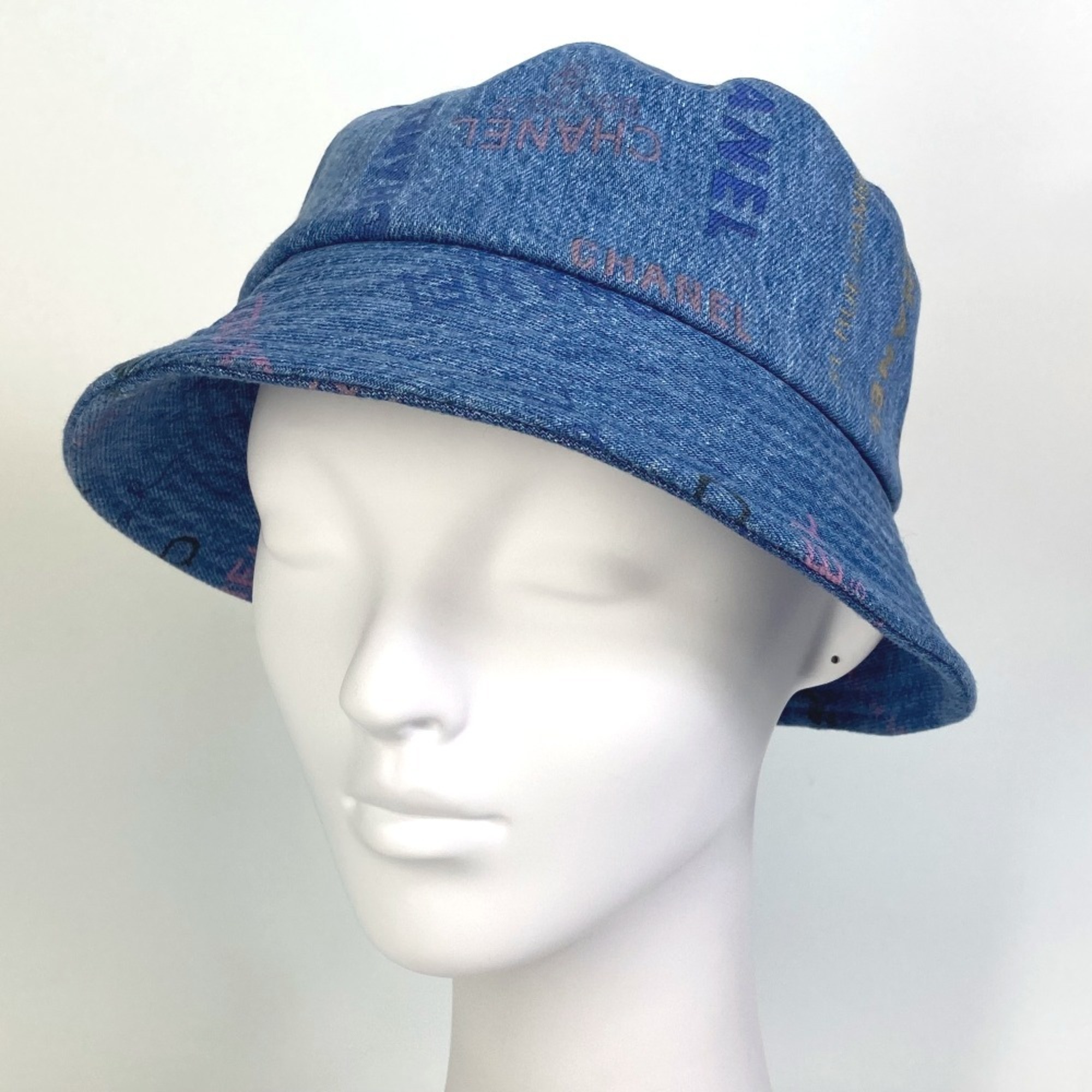 CHANEL Denim Crusher Hat Bucket 22S Women's Blue