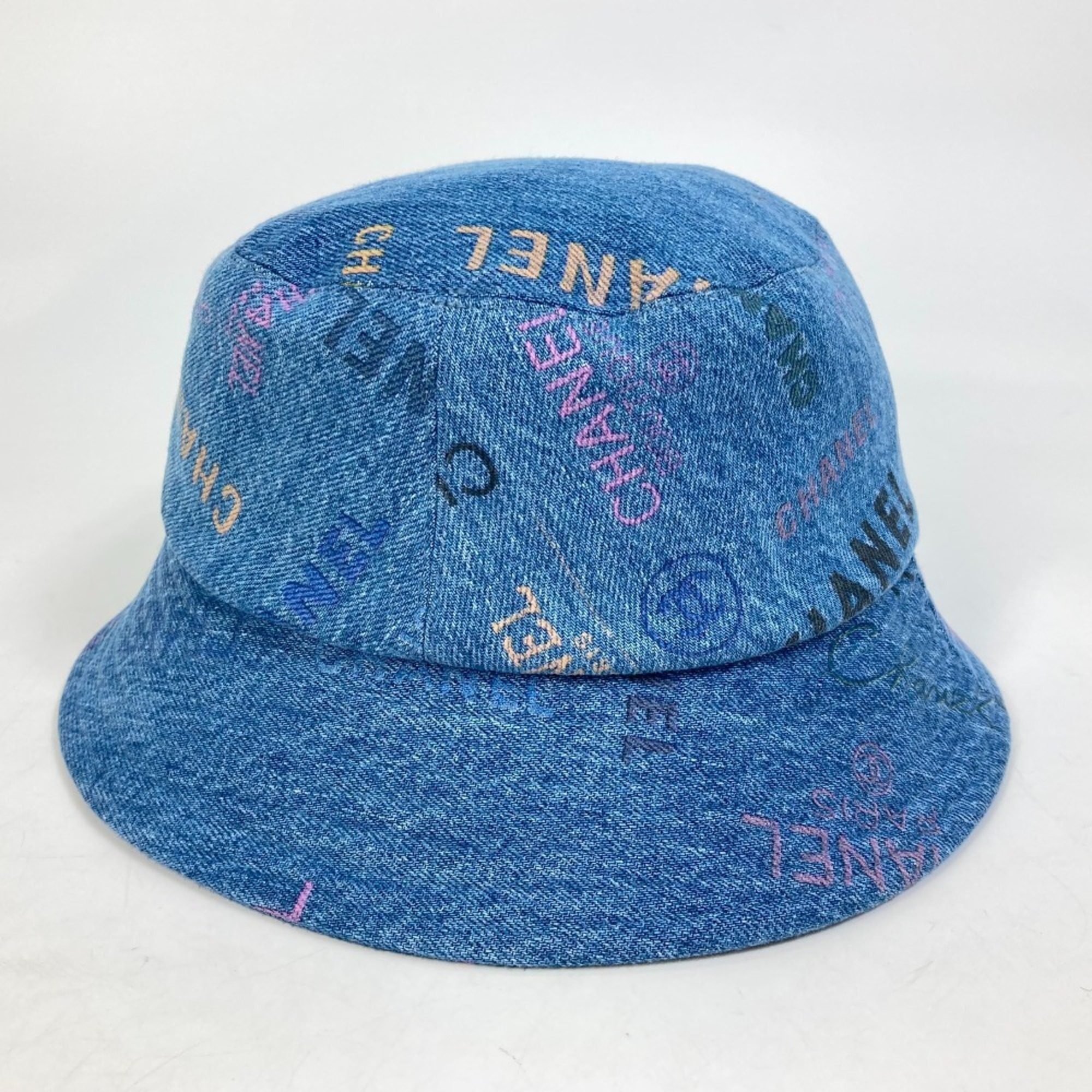 CHANEL Denim Crusher Hat Bucket 22S Women's Blue