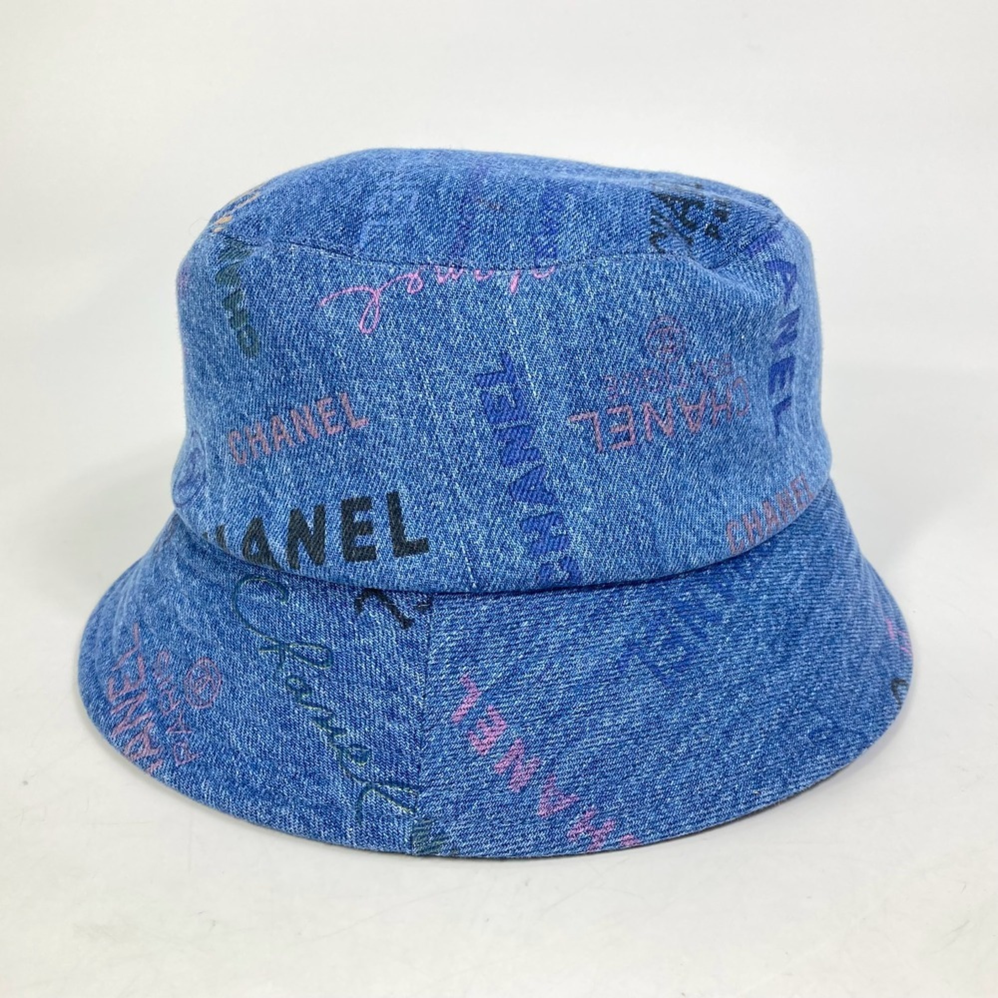 CHANEL Denim Crusher Hat Bucket 22S Women's Blue