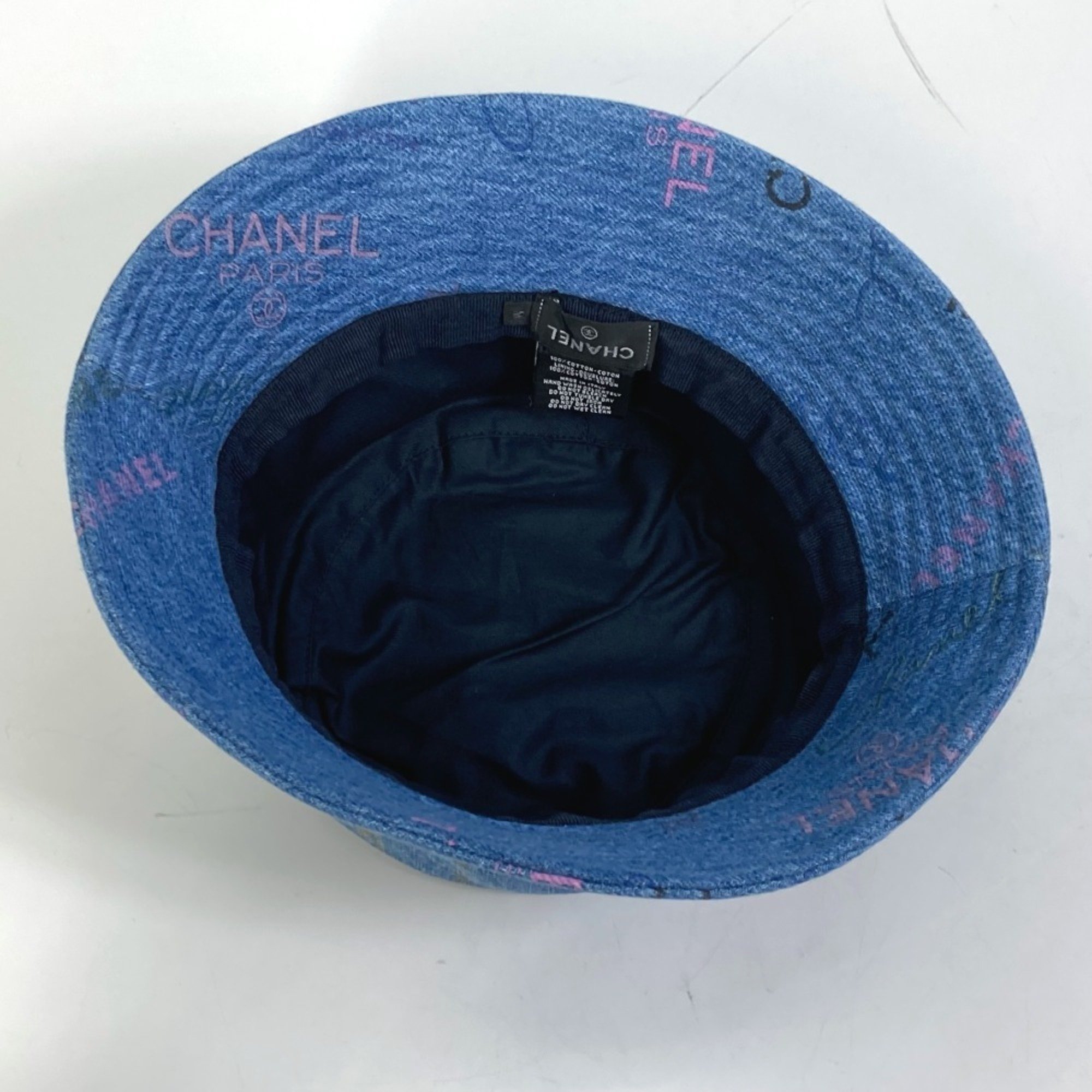 CHANEL Denim Crusher Hat Bucket 22S Women's Blue