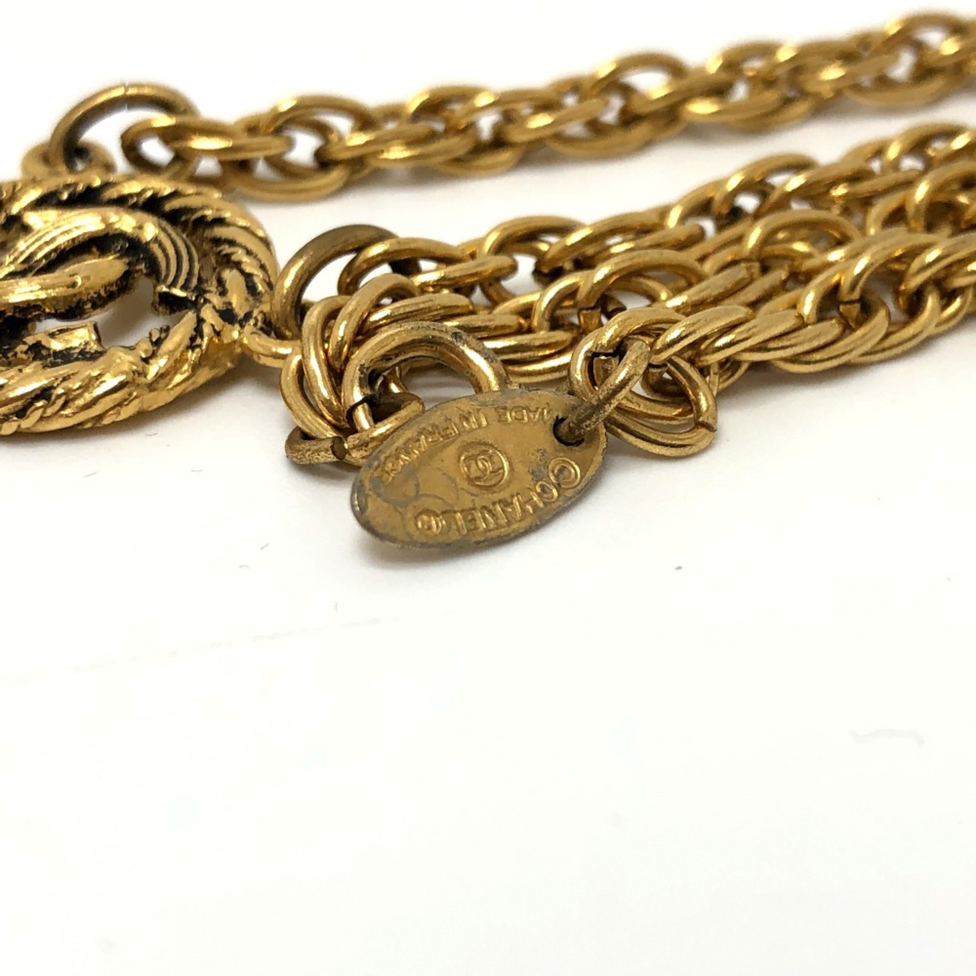 CHANEL Coco Mark Necklace Metal Women's Gold