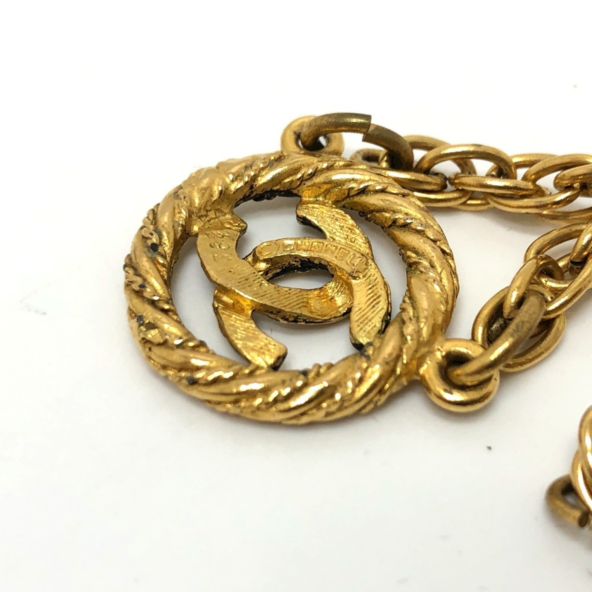 CHANEL Coco Mark Necklace Metal Women's Gold