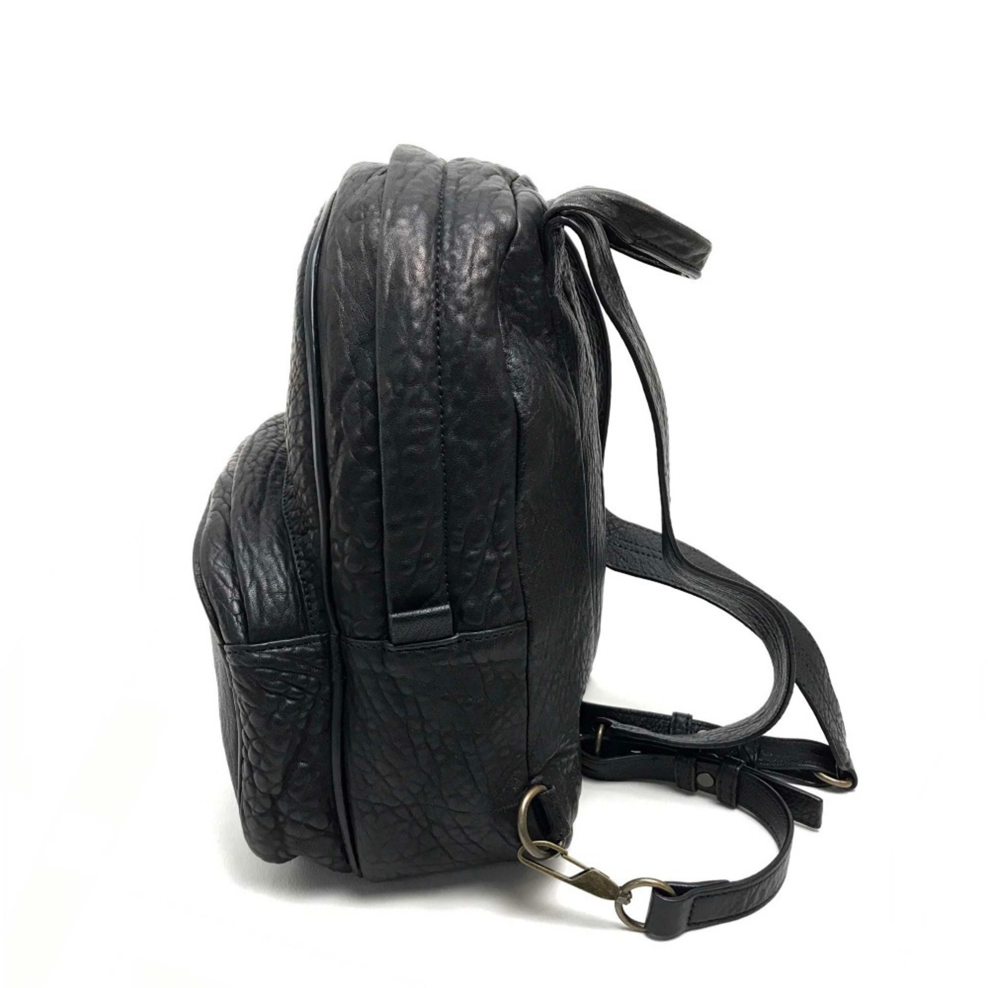 Alexander Wang 204113 Men's Women's Dumbo Backpack Rucksack Leather Black