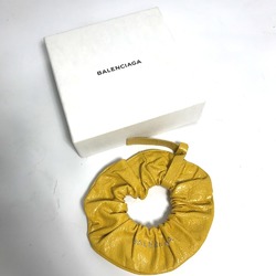 BALENCIAGA 502024 Hair Tie Scrunchie Leather Women's Yellow