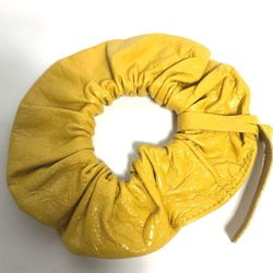 BALENCIAGA 502024 Hair Tie Scrunchie Leather Women's Yellow