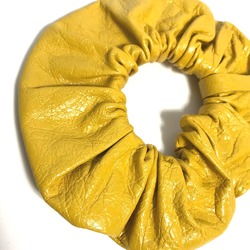 BALENCIAGA 502024 Hair Tie Scrunchie Leather Women's Yellow