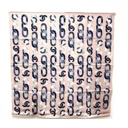 CHANEL CC Coco Mark Chain Motif Carré Scarf Silk Women's Pink