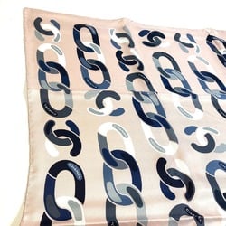 CHANEL CC Coco Mark Chain Motif Carré Scarf Silk Women's Pink