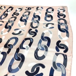 CHANEL CC Coco Mark Chain Motif Carré Scarf Silk Women's Pink