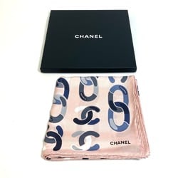 CHANEL CC Coco Mark Chain Motif Carré Scarf Silk Women's Pink