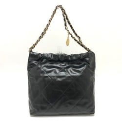 CHANEL AS3260 22 Small Chain Shoulder Bag Leather Women's Black