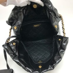 CHANEL AS3260 22 Small Chain Shoulder Bag Leather Women's Black