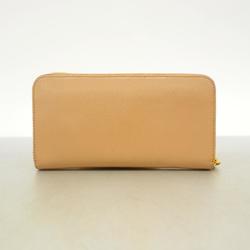 Prada long wallet leather pink beige ladies