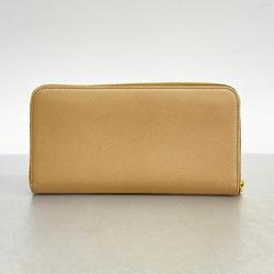 Prada Long Wallet Fiocco Leather Beige Women's