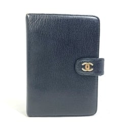 CHANEL Case CC Coco Mark Notebook Cover Leather Women's Black