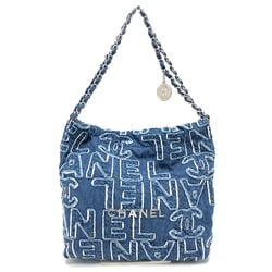 CHANEL AS3260 24A CHANEL22 Patchwork Shoulder Bag Denim Women's Blue