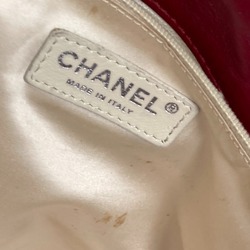 CHANEL Quilted 2.55 Matelasse W Chain Tote Bag Shoulder Leather Women's Red