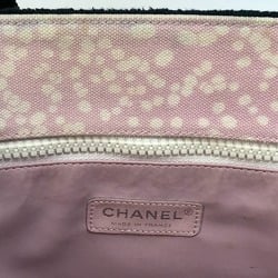 CHANEL Coco Mark Handbag Tote Bag Canvas Women's Light Pink x Black