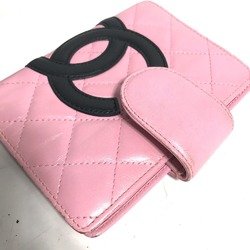 CHANEL A26727 Cambon Line Bicolor CC Coco Mark Quilted Notebook Cover Leather Women's Pink