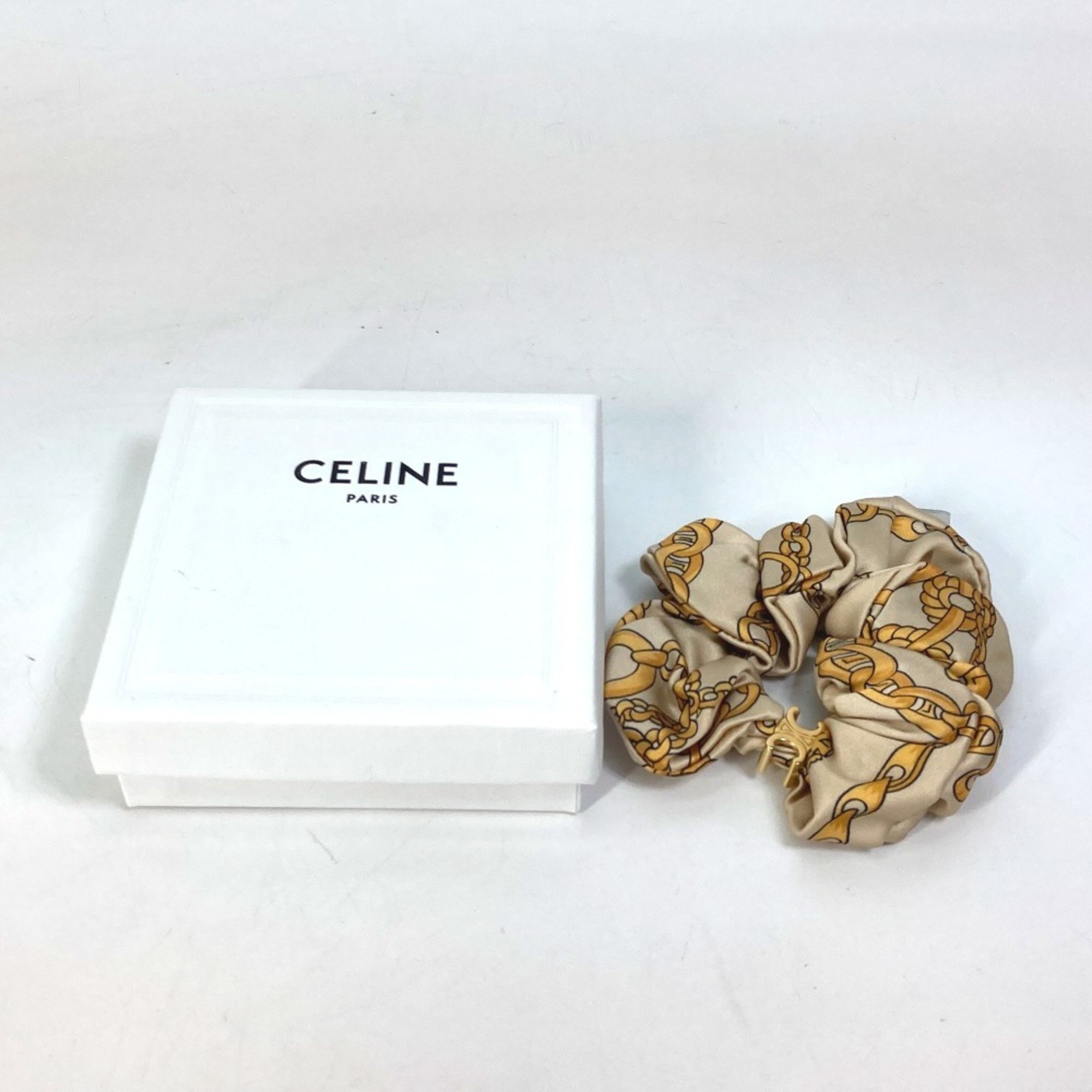 CELINE Hair Tie Scrunchie Viscose Women's Yellow