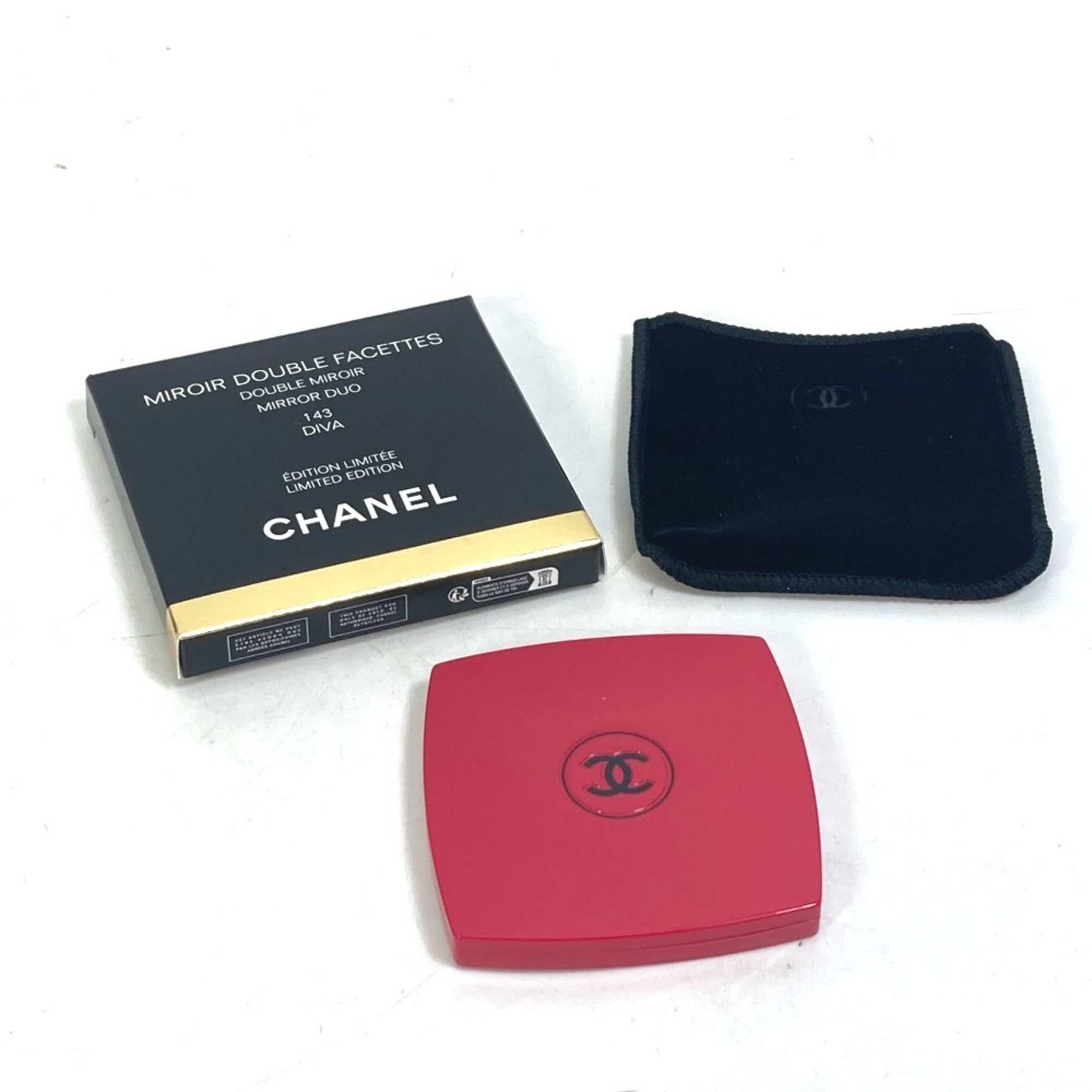 CHANEL 138069 CC Coco Mark Miroir Double Facet Compact Mirror Plastic Women's Diva 143 Pink