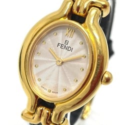 FENDI 640L Changeable Strap 4 Colors Quartz Watch SS Leather Ladies Multicolor x